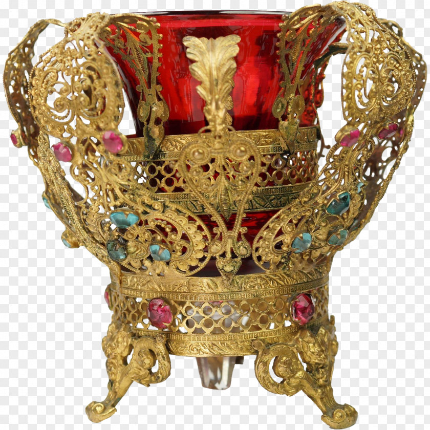 Crown Jewels Gold Vase Artifact Metal 01504 PNG