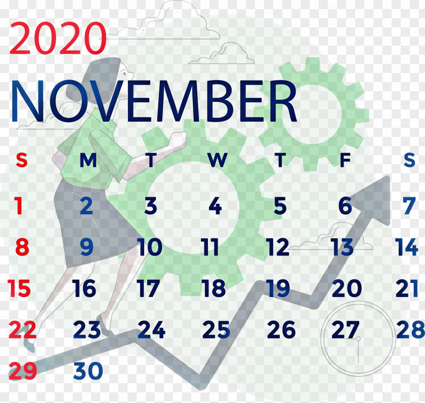November 2020 Calendar Printable PNG