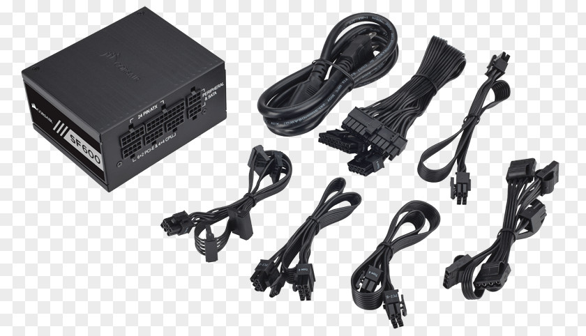 Corsair Power Supply Unit 80 Plus Electrical Cable Cord Components PNG