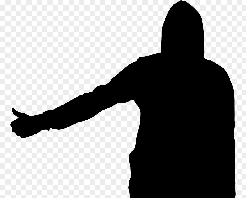 Man Silhouette Hitchhiking PNG