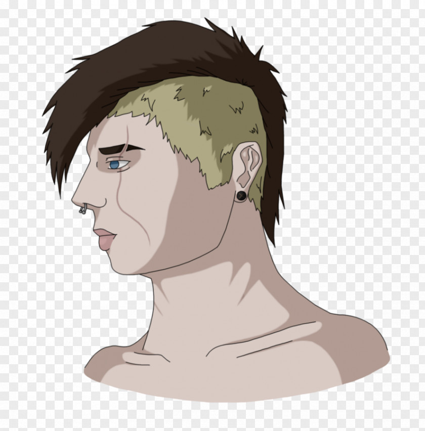 Mohawk Brown Hair Face Cheek Hairstyle PNG