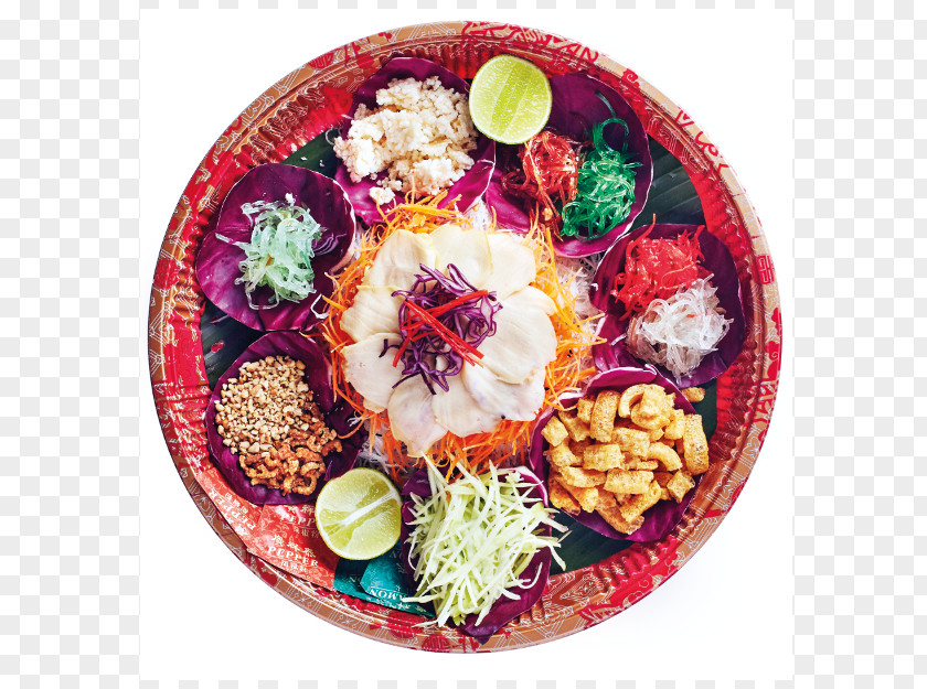 Sawaddee Yusheng Vegetarian Cuisine Hainanese Chicken Rice Platter Food PNG