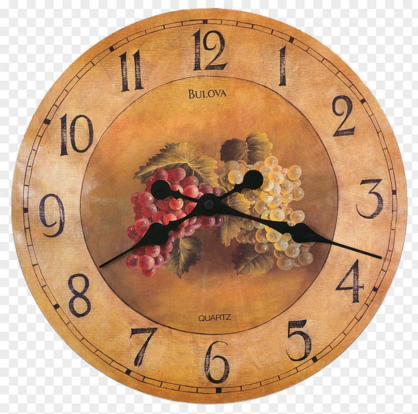 Clock Mantel Bulova Wood Wall PNG