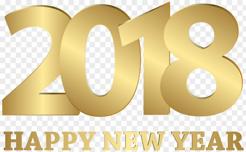 Golden 2018 New Year's Day Christmas Clip Art PNG