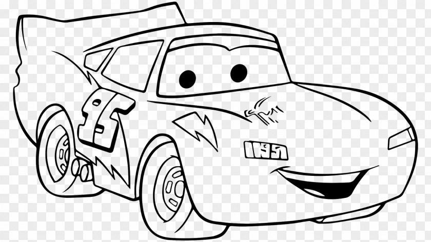 Mcqueen Mater Car Black And White Clip Art PNG