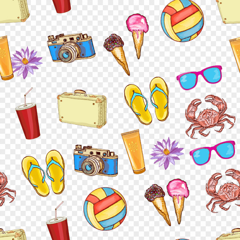 Cartoon Travel Factor Pattern PNG