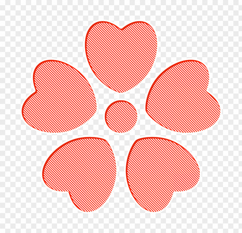 Flower Icon Nature With Heart Petals PNG