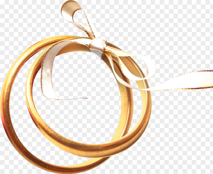 Orange Ribbon Decorative Metal Ring Information PNG