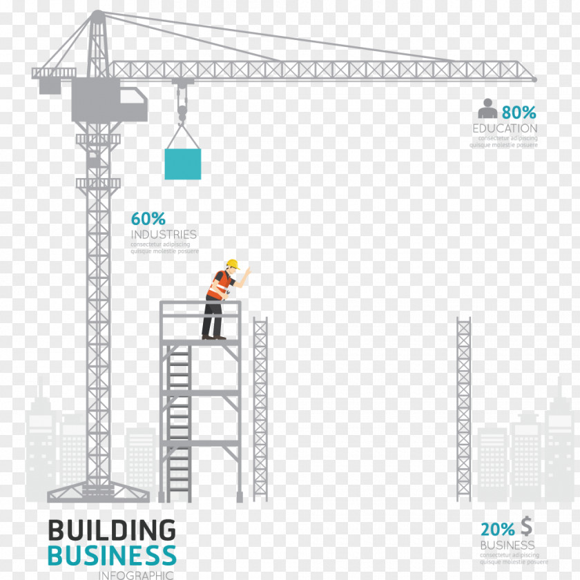 Vector Art Building Scene Infographic Architectural Engineering Clip PNG