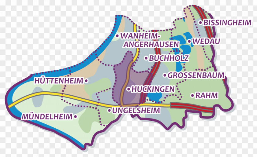 Map Hüttenheim Huckingen Wedau Mündelheim PNG