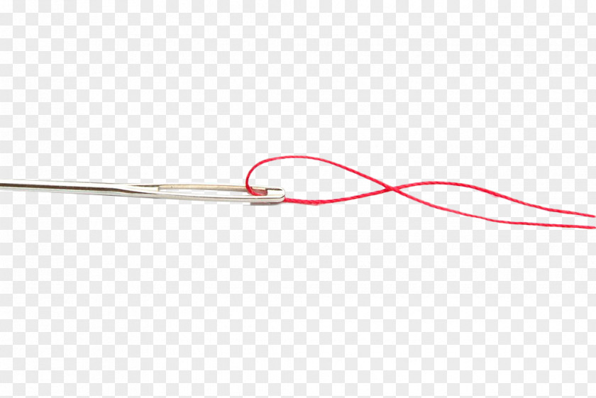 Red Needle And Thread Line Angle Point PNG