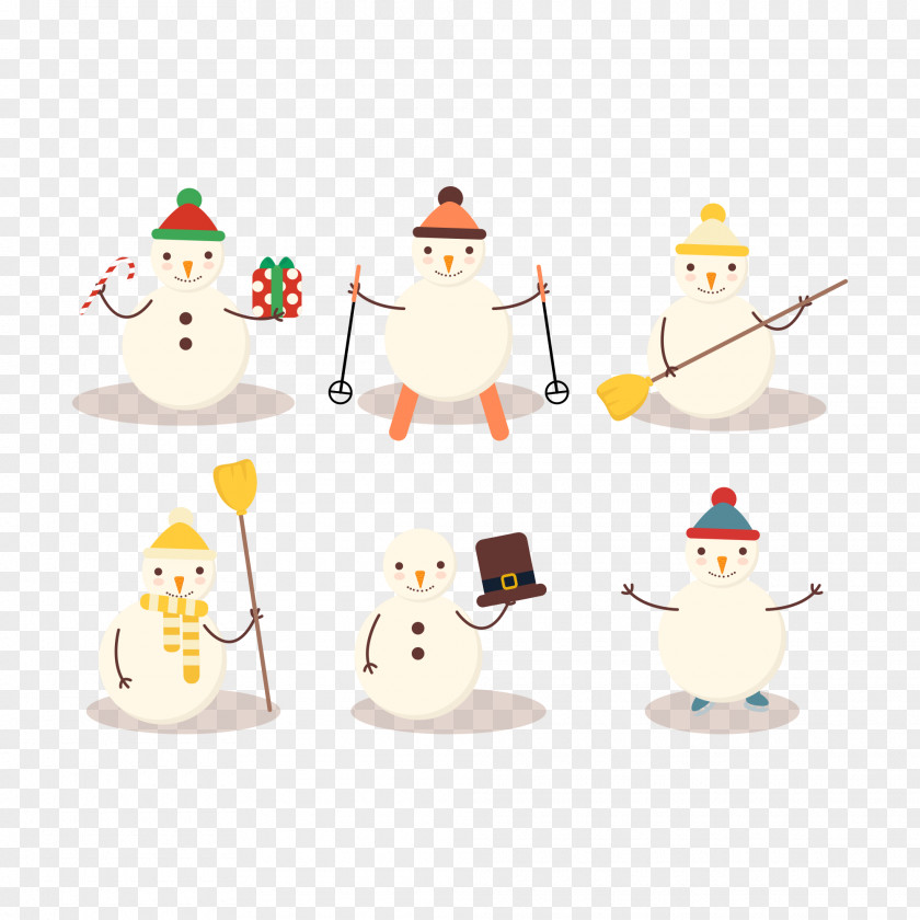 Cute Snowman Christmas Illustration PNG
