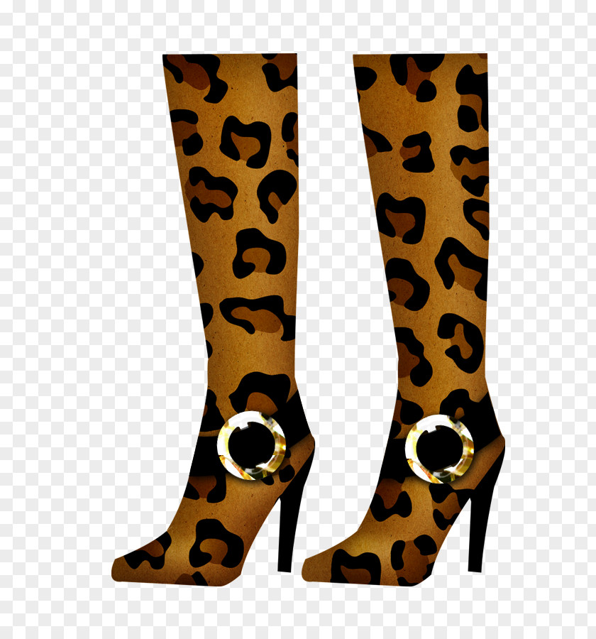 Leopard Boots Boot Shoe Handbag High-heeled Footwear Clip Art PNG
