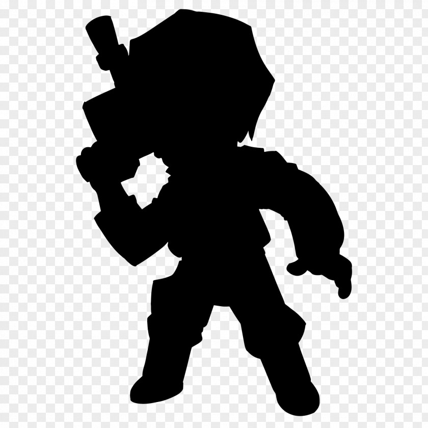 Silhouette Black White Character Clip Art PNG