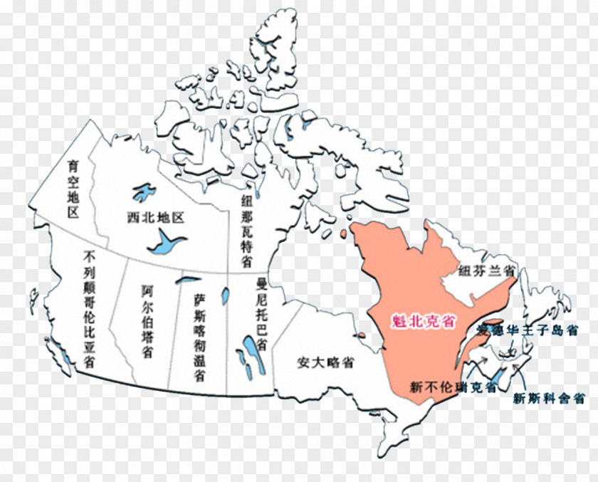 Simplified Map Of Canada British Columbia Quebec Saskatchewan Manitoba Upper PNG