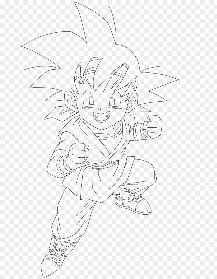 Draw Goku Trunks Vegeta Line Art Drawing PNG