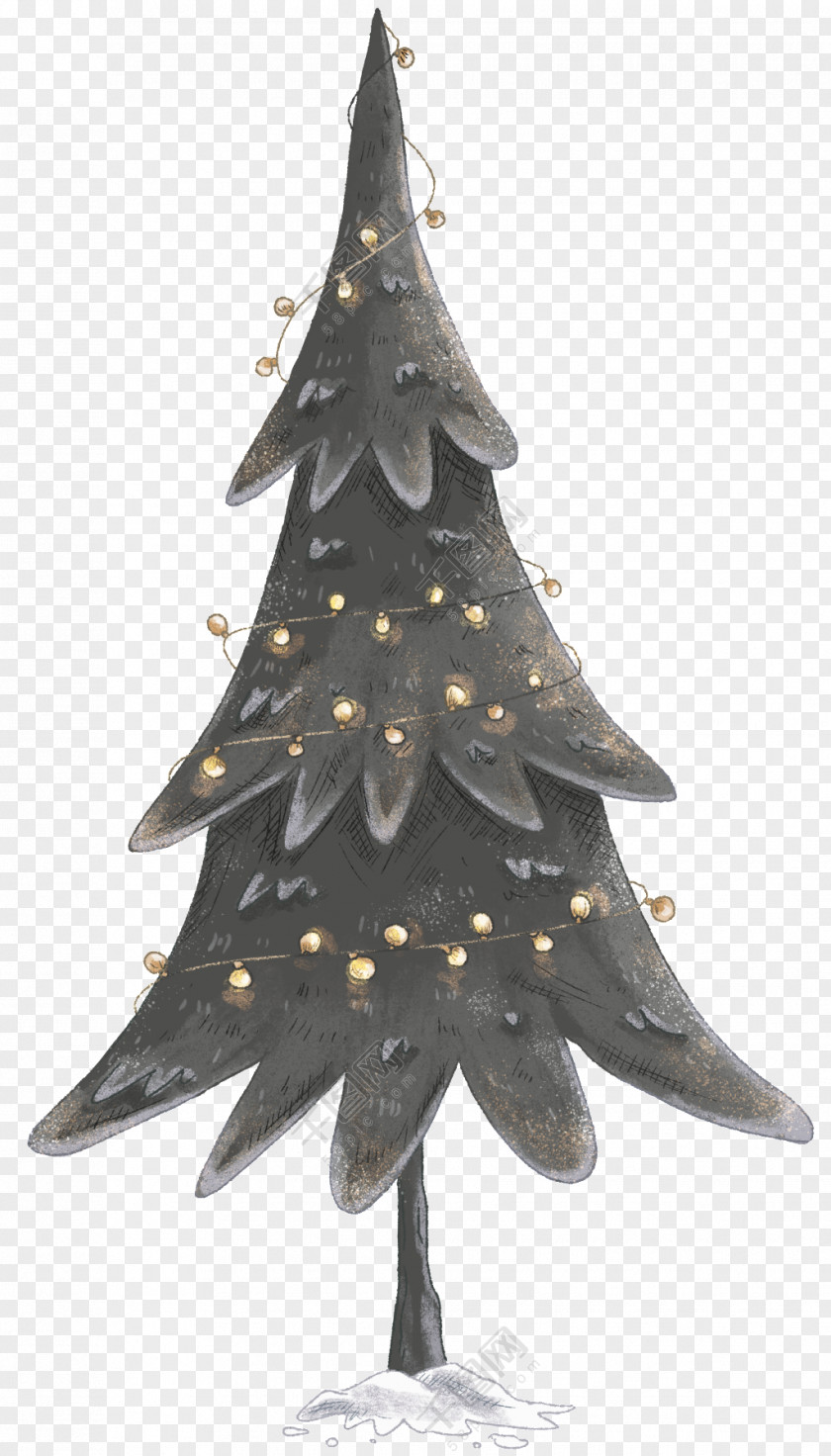 Ornate Christmas Tree Day Clip Art Image PNG