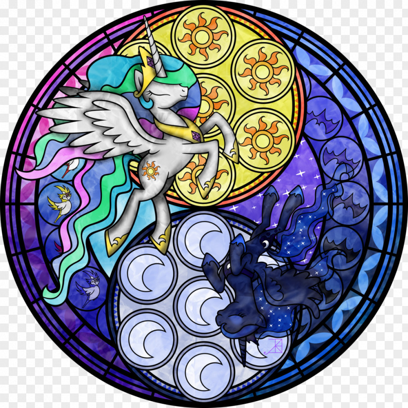 Stained Glass Figure Twilight Sparkle Princess Luna Pony PNG