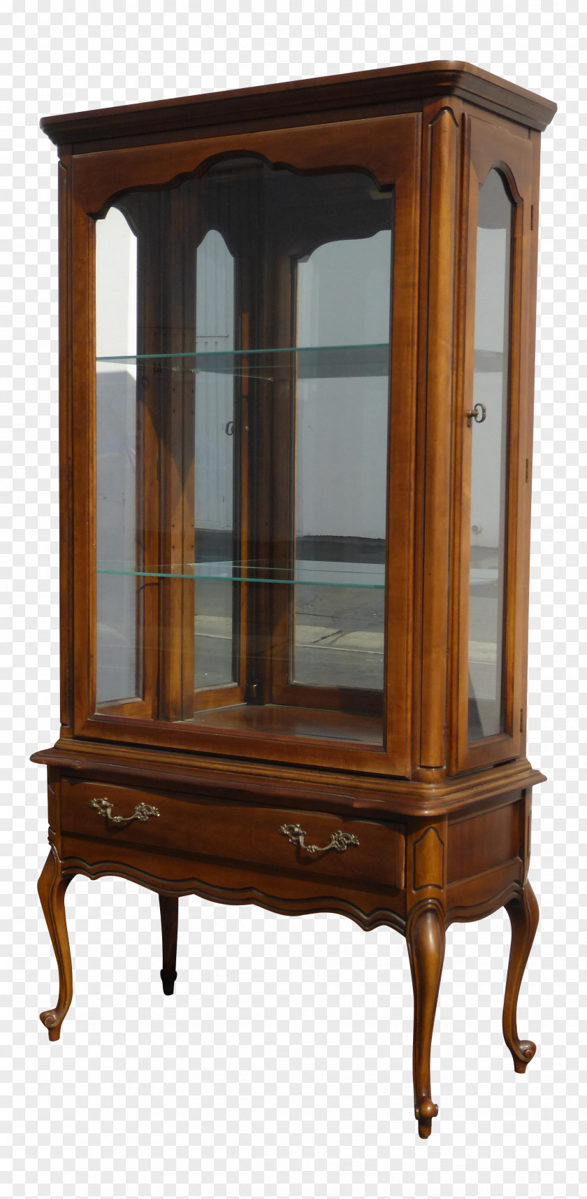 Antique Display Case Wood Stain Cabinetry PNG