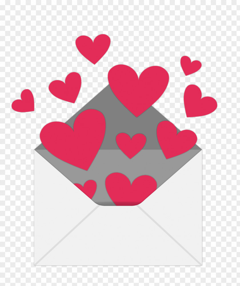 Vector Heart-shaped Envelope Valentines Day Heart Love Letter PNG
