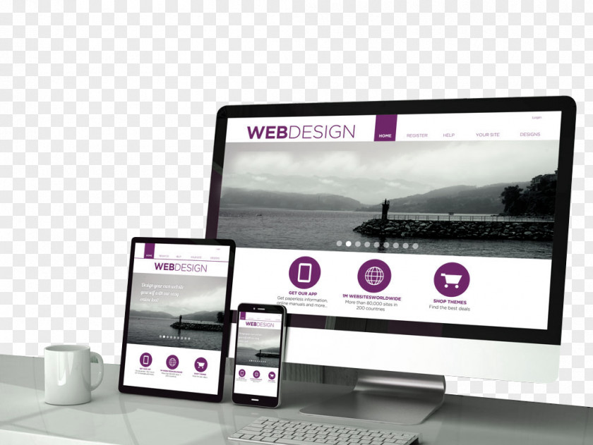 Web Design Responsive Development Mobile Phones PNG