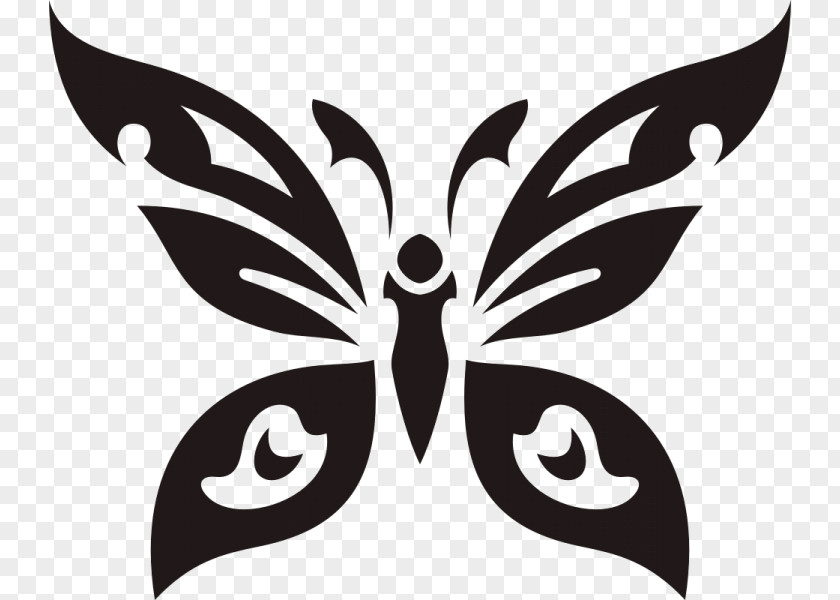 Butterfly Black Black-and-white Moths And Butterflies Stencil PNG