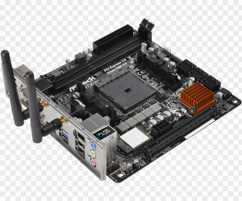 Computer Mini-ITX Motherboard Socket FM2+ ASRock A88M-ITX/ac PNG