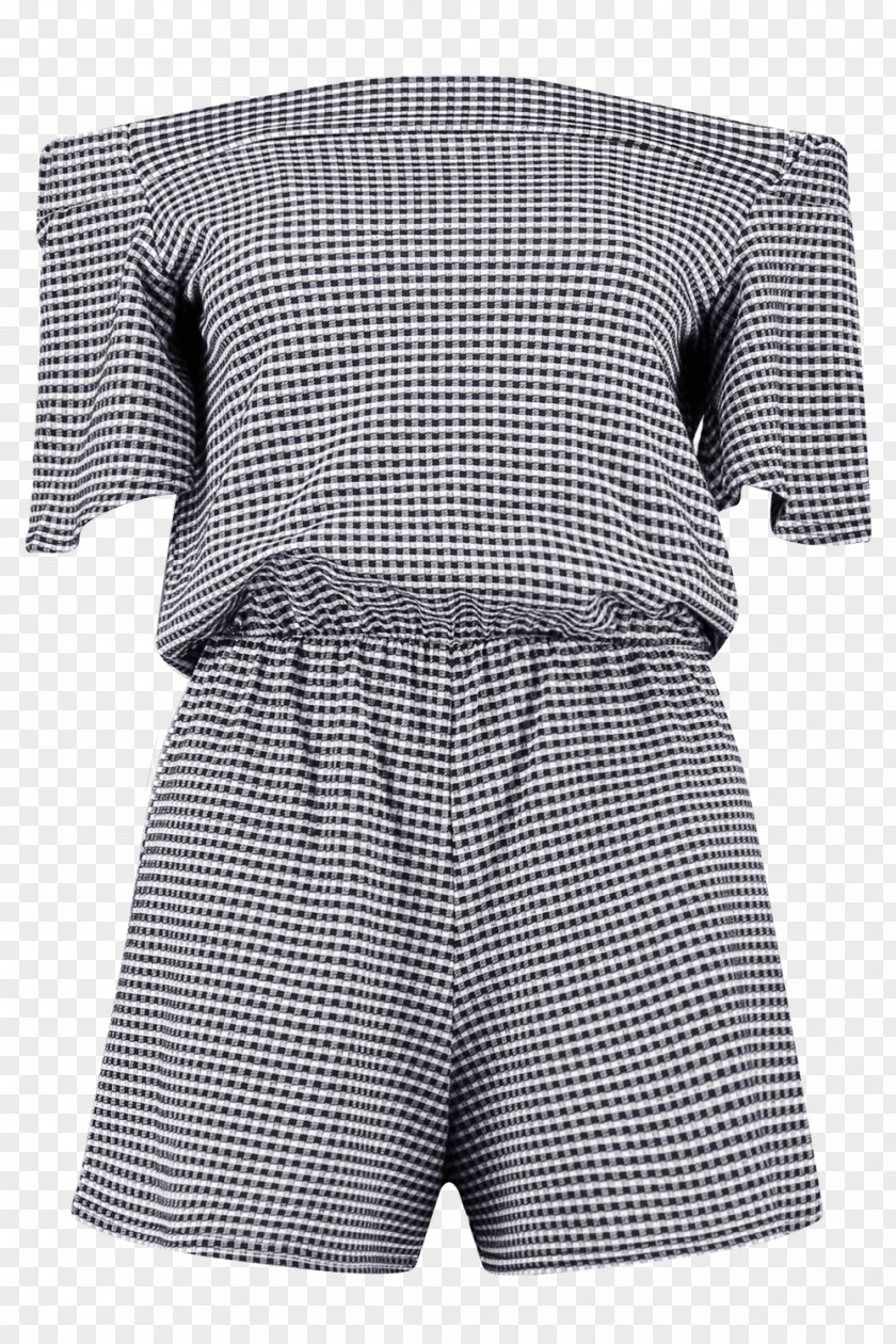 Gingham Playsuit Clothing Sleeve T-shirt Shoulder PNG