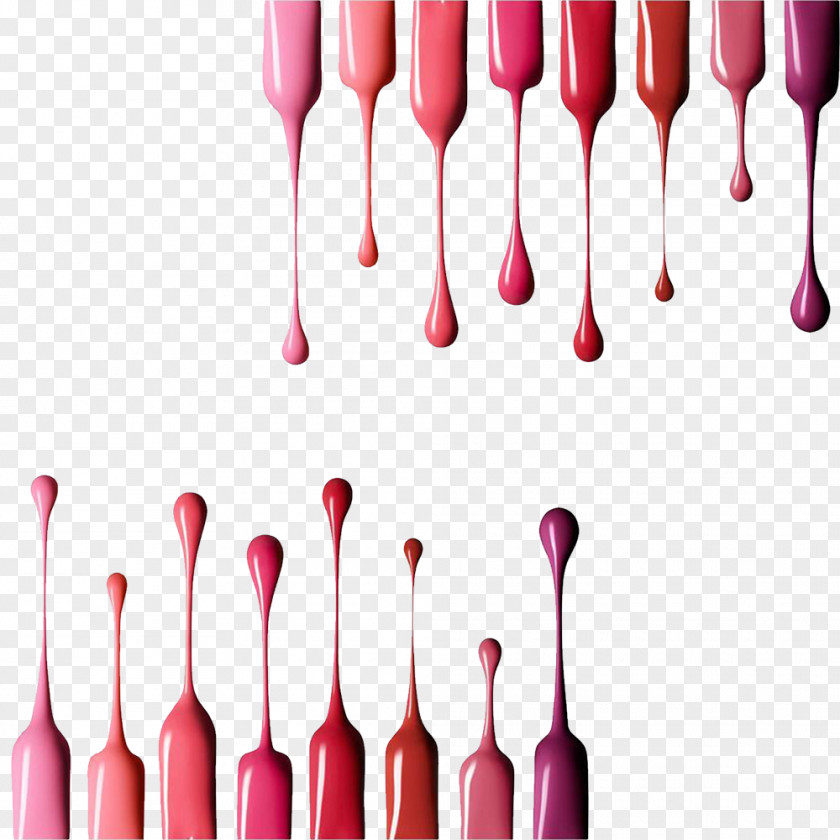 Lipstick Liquid Drip Lip Balm Cosmetics Nail Polish PNG