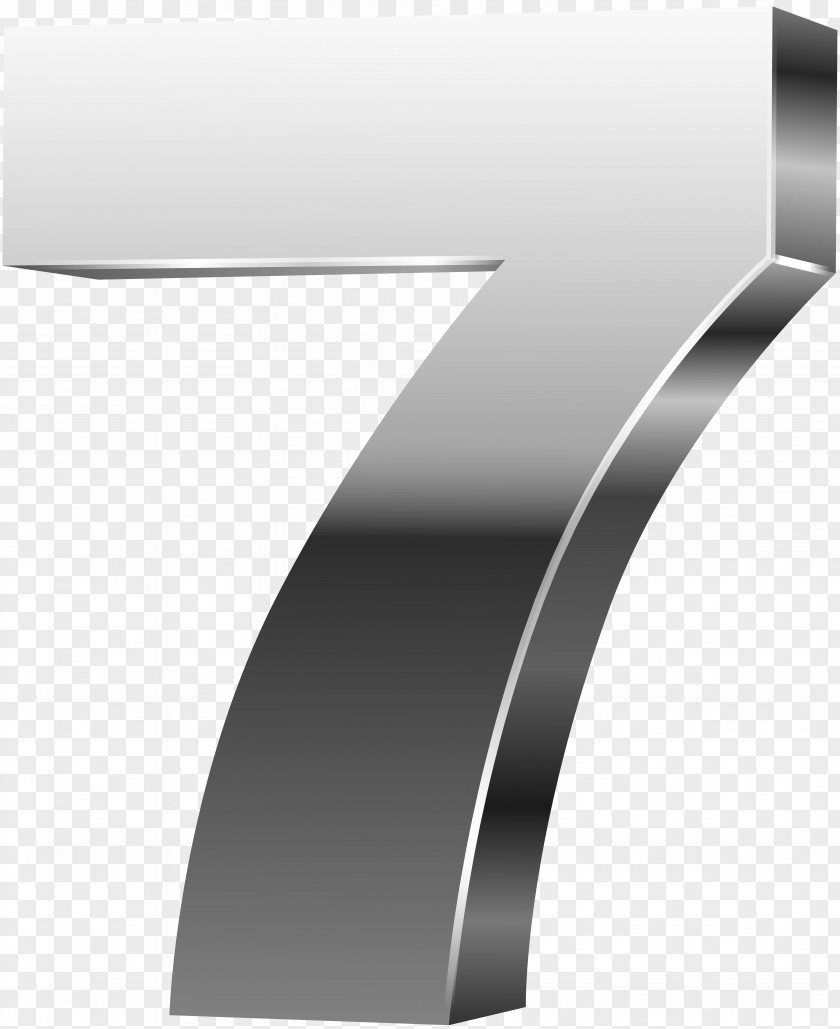 Number Seven 3D Silver Clip Art Image File Formats Lossless Compression PNG