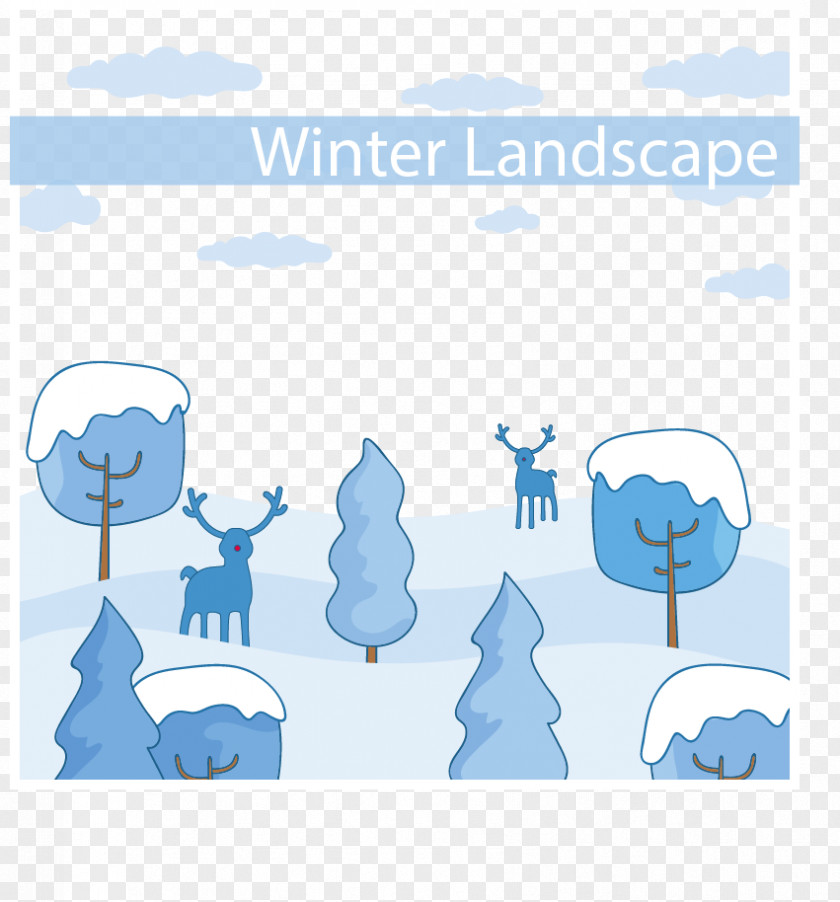 Snow Reindeer Euclidean Vector Clip Art PNG