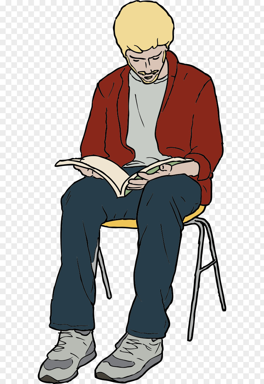 Cartoon Boy Reading Book Free Content Clip Art PNG