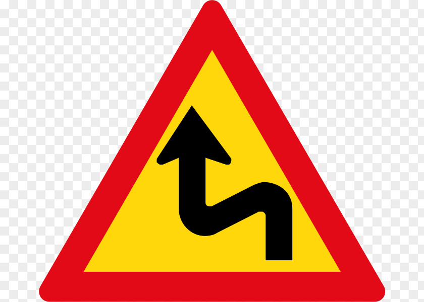 Road Traffic Sign Curve Warning PNG