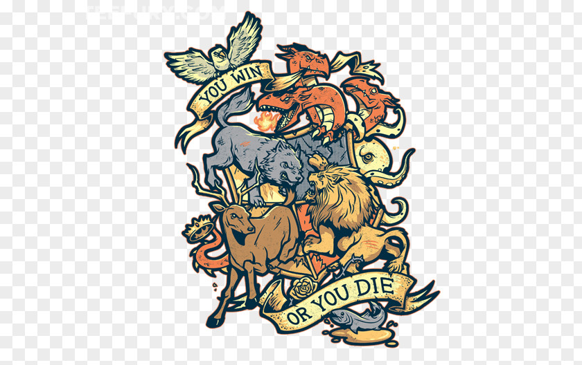 T-shirt You Win Or Die Sticker Fire And Blood PNG