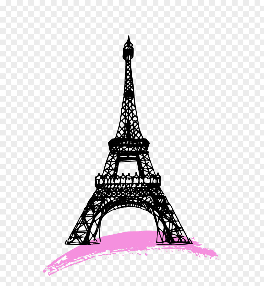 Hand-painted Eiffel Tower Drawing Sketch PNG