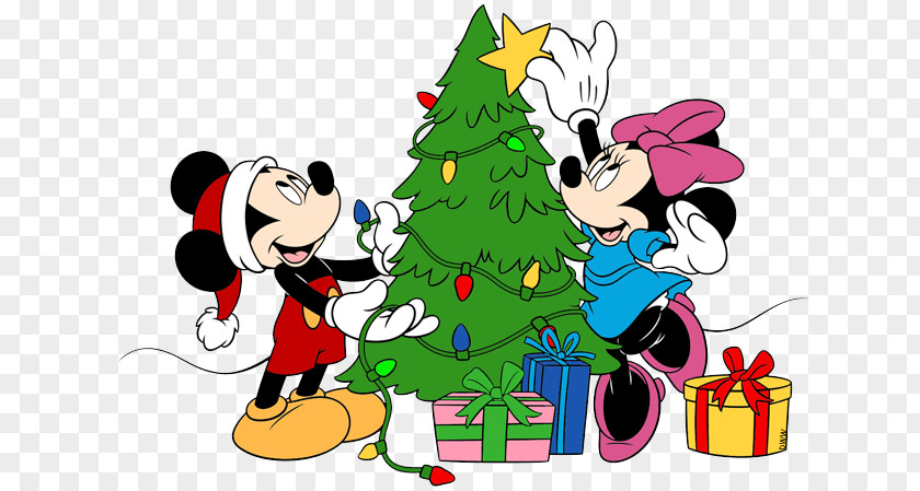 Disney Tree Cliparts Mickey Mouse Minnie Pluto Christmas Clip Art PNG