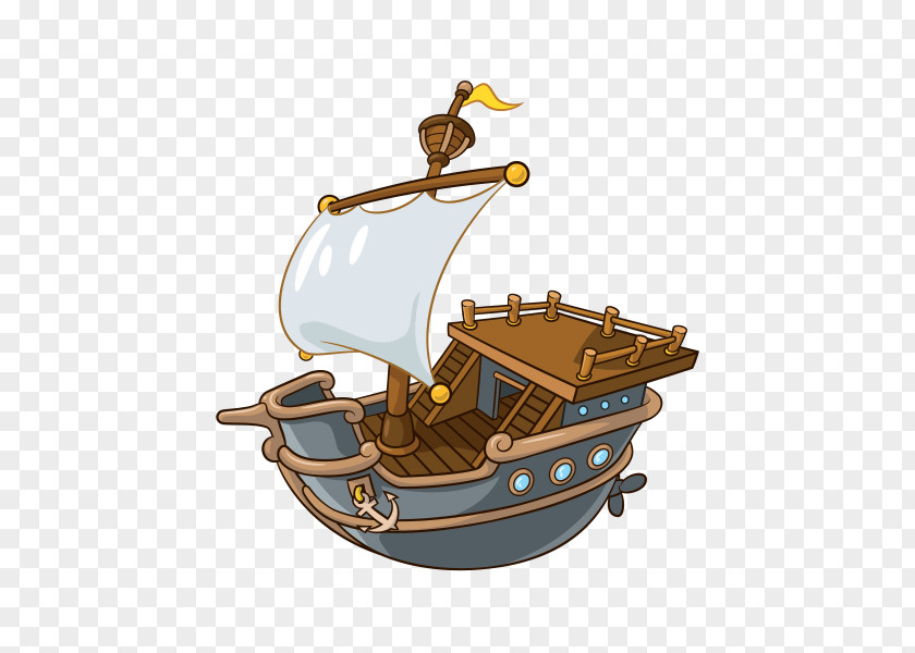 Explorer Ship Cartoon Technical Illustration Illustrator Infographic Caravel PNG