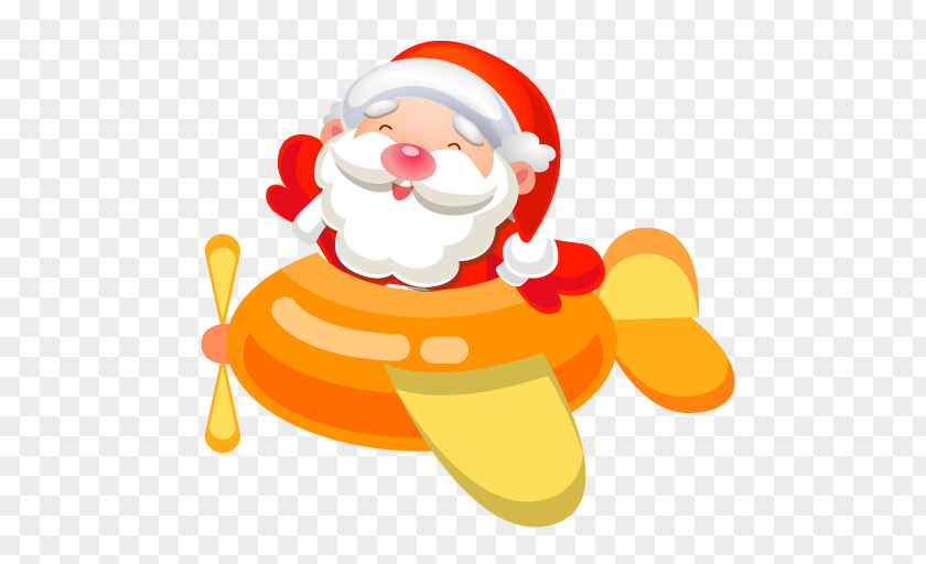 Santa Plane 2 Christmas Ornament Food Decoration Illustration PNG