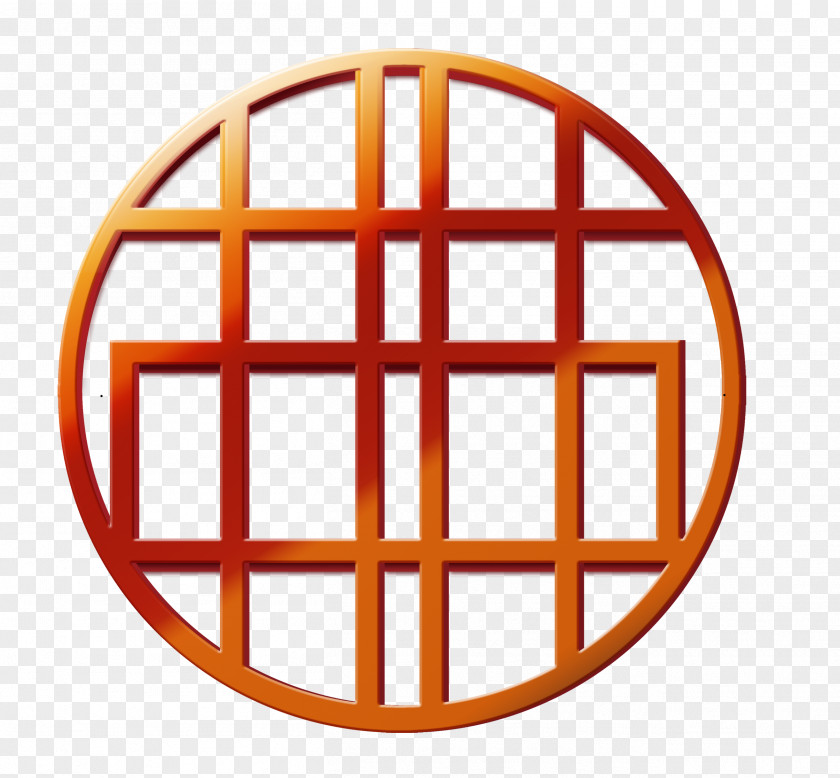 Chinese Style Brown Round Hollow Box Earth Grid Icon PNG