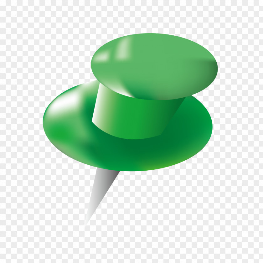 Green Pushpin Graphic Clip Art PNG