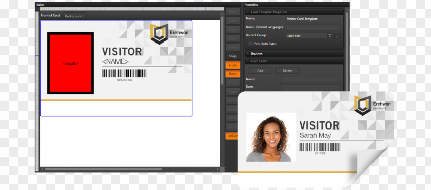 Visitors Card Visitor Management Template Name Tag Computer Software Identity Document PNG