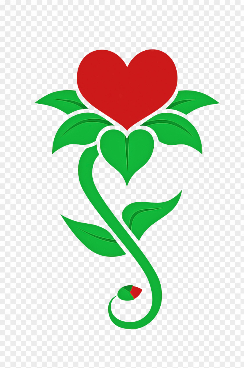 Green Leaf Plant Flower Heart PNG