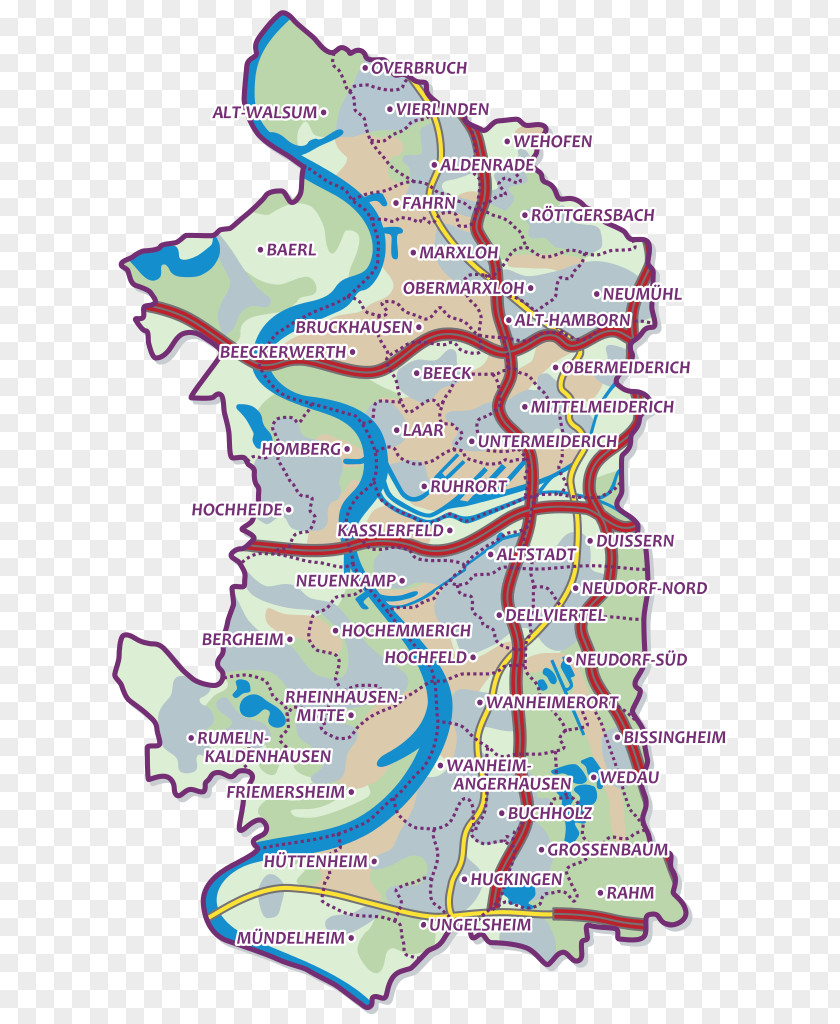 Map Duisburg Ortsteil City World PNG