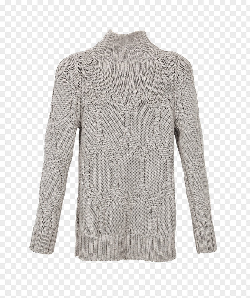 Pullover Cardigan Neck Beige Wool PNG