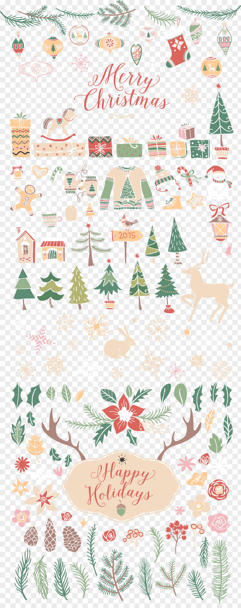 Creative Christmas Collection Tree Snowman PNG