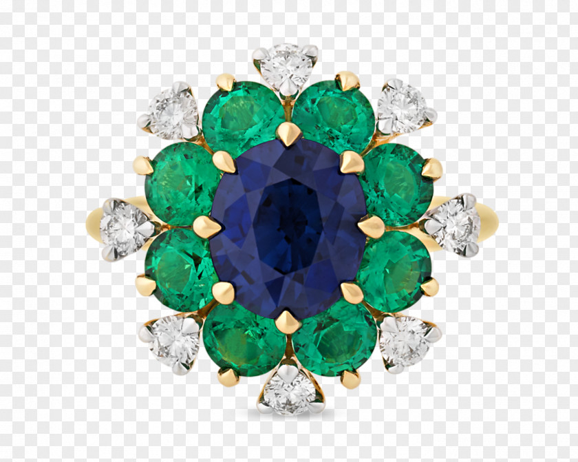 Emerald Sapphire Ring Gemstone Diamond PNG