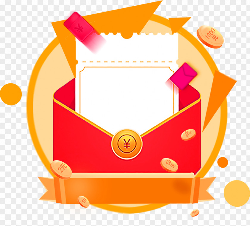 Orange Simple Red Envelope Decoration Pattern Download Icon PNG