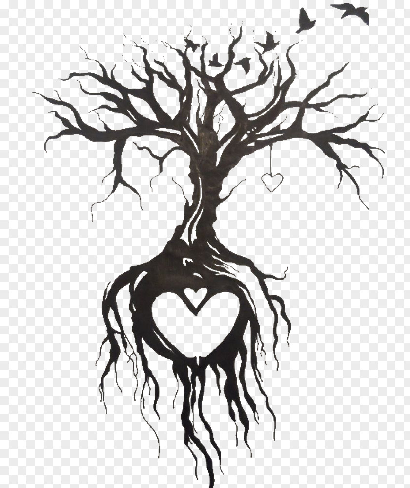 Tree Tattoo Drawing Sketch PNG