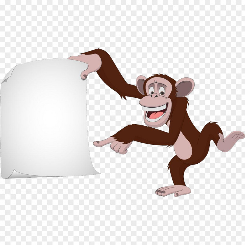 Cartoon Paper Gorilla Chimpanzee Monkey Royalty-free PNG