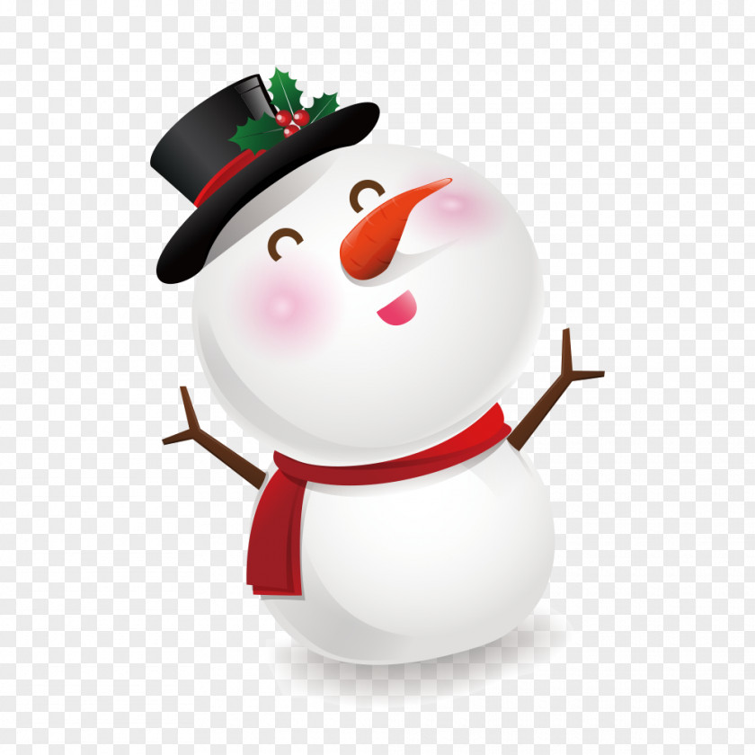Christmas Snowman Vector Material Cartoon PNG